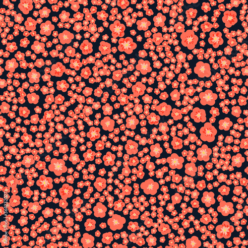 Seamless pattern in small pretty wild flowers. Cute bouquets. Liberty style millefleurs. Floral background for textile, wallpaper, pattern fills, covers, surface, print, wrap, scrapbooking, decoupage