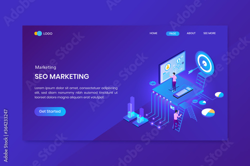 Target Marketing Isometric Concept Landing Page