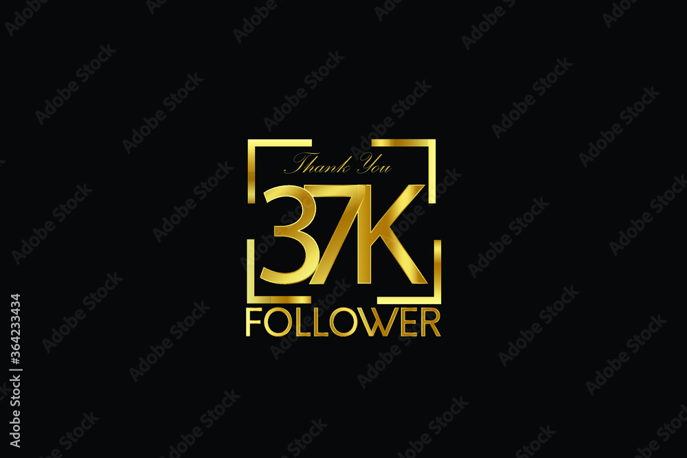 37K, 37.000 Follower Thank you Luxury Black Gold Cubicle style for internet, website, social media - Vector 37K, 37.000 Follower Thank you Luxury Black Gold Cubicle style for internet, website, social media - Vector
