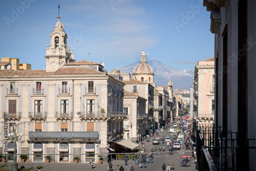 Catania city center and via Etnea, Sicily, Italy