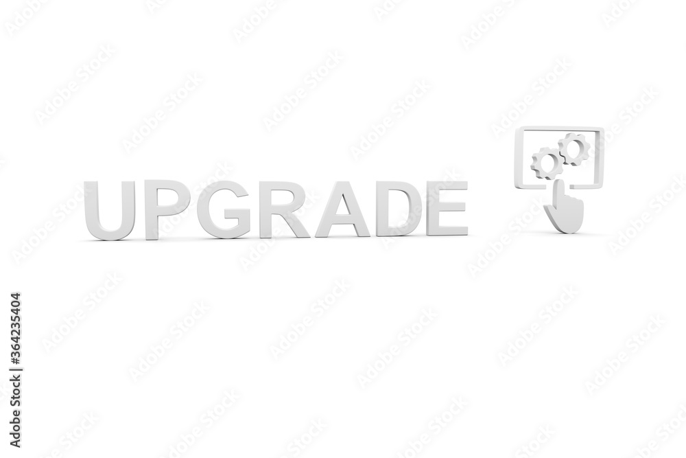 UPGRADE concept white background 3d render illustration UPGRADE concept white background 3d render illustration