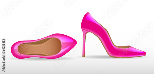 Vector illustration. Women's high-heeled shoes. 
