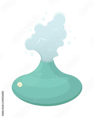 Vector illustration with a humidifier. Healthy climate in the house.