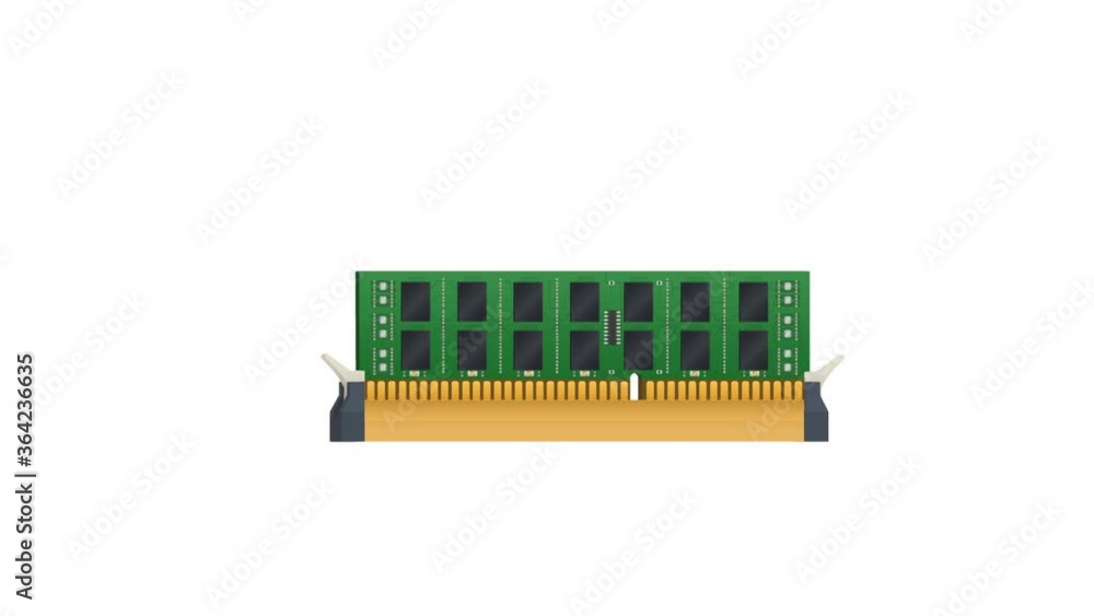 RAM memory. Animation of computer memory, the alpha channel is enabled. Cartoon RAM memory. Animation of computer memory, the alpha channel is enabled. Cartoon