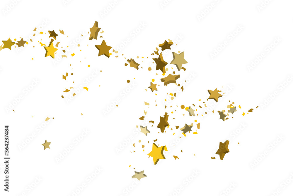 Gold volumetric star-confetti