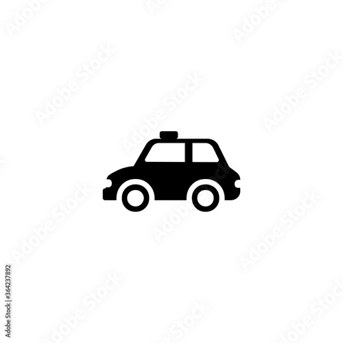 Police Car Flat Vector Icon. Isolated Police Car Side View Illustration 