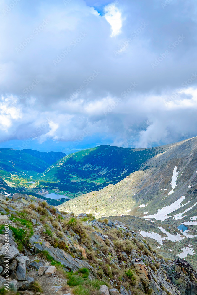 Sunny Valley in Mountains Cloudscape