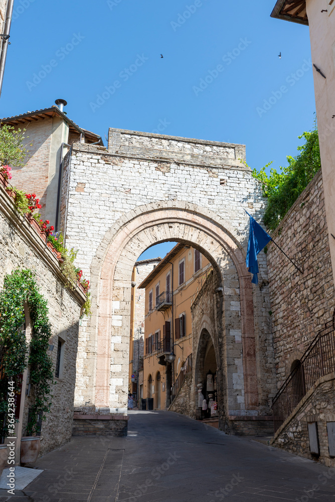 secondary door in street areatino village of assisi