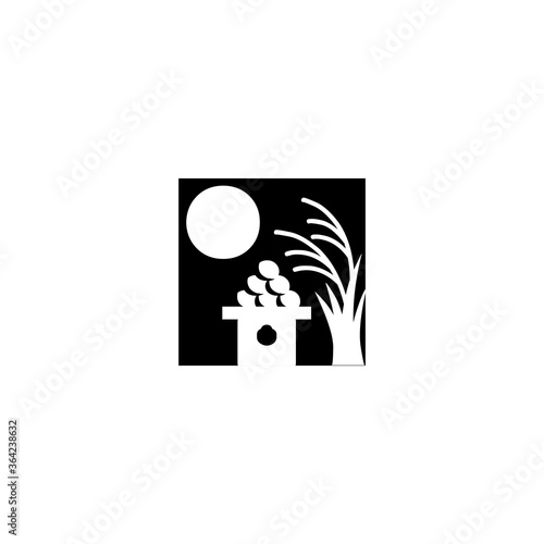 Night View from Window Flat Vector Icon. Isolated Wall Picture Illustration Symbol - Vector