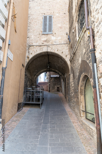 architecture of streets and buildings in the historic center of assisi © Federico