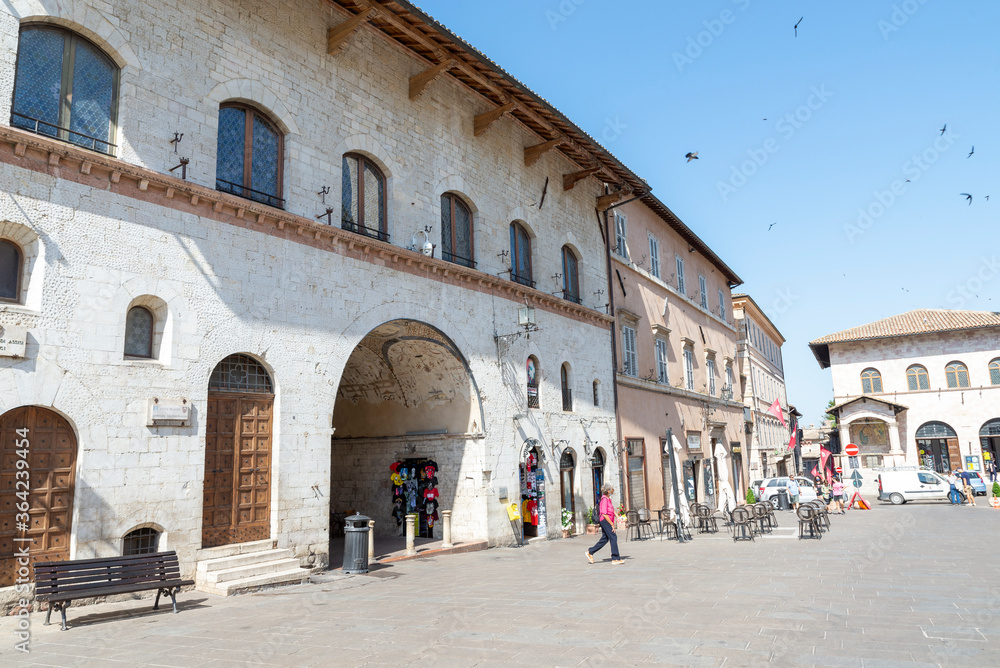 square of common of assisi in the center of the town