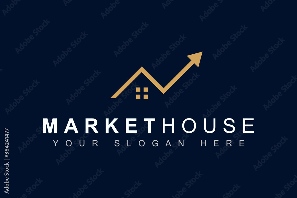 Market house logo design template with minimal shape graphic. invest home and real estate concept. Vector icon illustration can use for brand business company, property agency, developer construction Market house logo design template with minimal shape graphic. invest home and real estate concept. Vector icon illustration can use for brand business company, property agency, developer construction