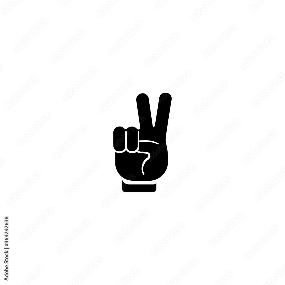 Victory hand sign vector flat Icon. Victory hand emoji illustrations Victory hand sign vector flat Icon. Victory hand emoji illustrations
