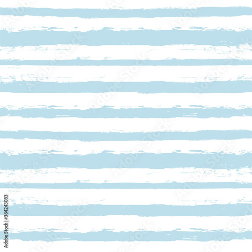 Hand drawn striped pattern, baby blue navy stripe seamless background, childish pastel brush strokes. vector grunge stripes, cute paintbrush line © Good Goods