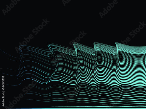 Speed Lines in wave Form . Vector Illustration .Technology  Logo . Design element . Abstract Geometric shape .
