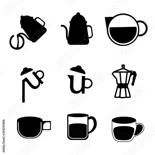 coffee cup icons set