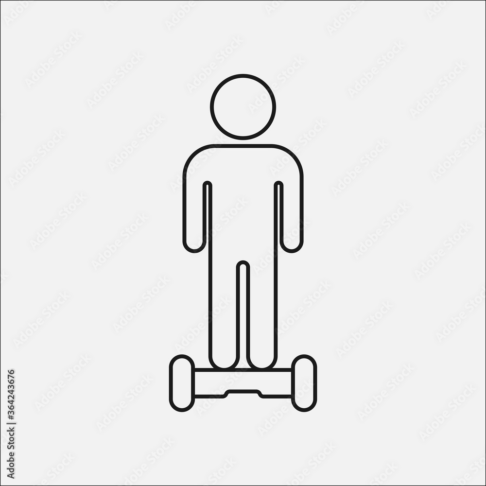 Riding hoverboard icon. Self-balancing transport symbol modern, simple, vector, icon for website design, mobile app, ui. Vector Illustration Riding hoverboard icon. Self-balancing transport symbol modern, simple, vector, icon for website design, mobile app, ui. Vector Illustration