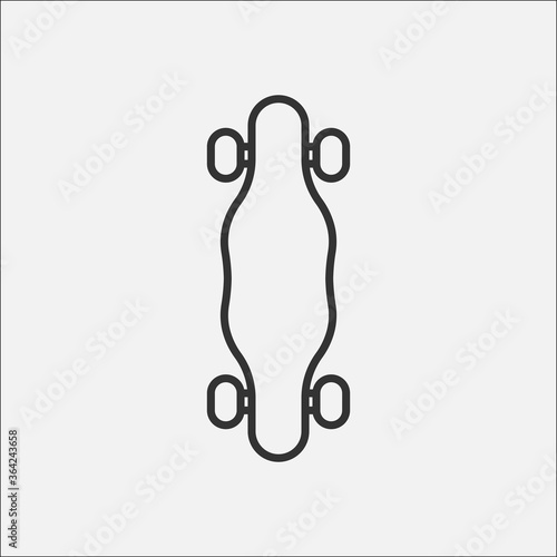 Longboard icon. Skateboarding symbol modern, simple, vector, icon for website design, mobile app, ui. Vector Illustration