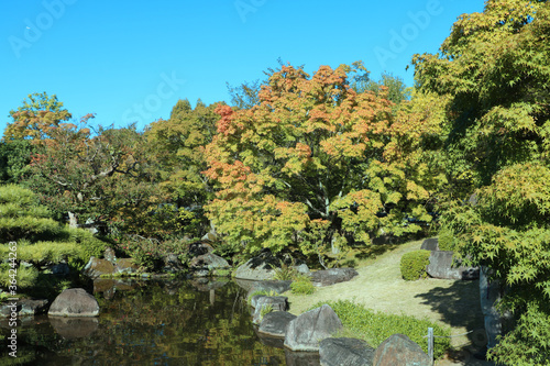 HIMEJI JAPAN OCTOBER 12 2019 Kōko-en garden near Himeji Castle japan.