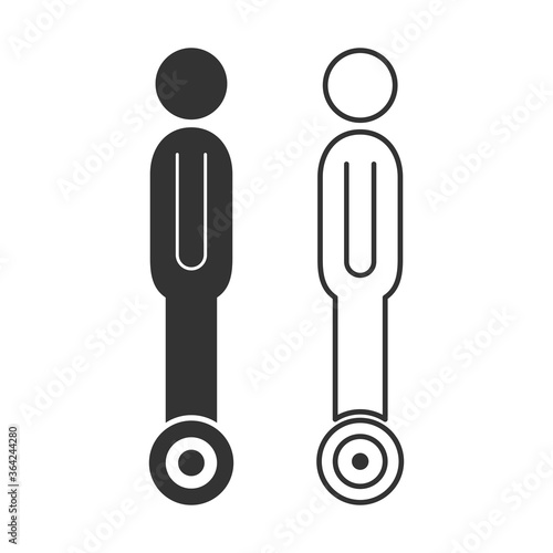 Riding hoverboard icon. Self-balancing transport symbol modern, simple, vector, icon for website design, mobile app, ui. Vector Illustration