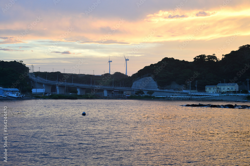 夕焼け 神奈川県三浦市毘沙門の風景 夕焼け 神奈川県三浦市毘沙門の風景