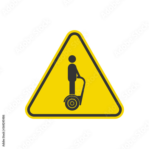 Segway attention sign. Caution symbol modern, simple, vector, icon for website design, mobile app, ui. Vector Illustration