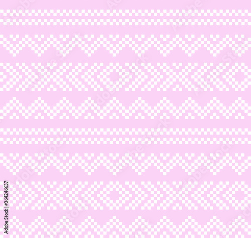 Pink Christmas fair isle pattern background for fashion textiles, knitwear and graphics