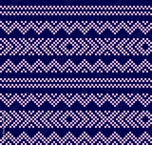 Pink Navy Christmas fair isle pattern background for fashion textiles, knitwear and graphics