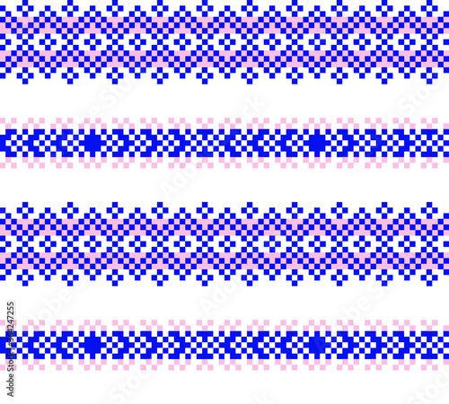 Pink Navy Christmas fair isle pattern background for fashion textiles, knitwear and graphics