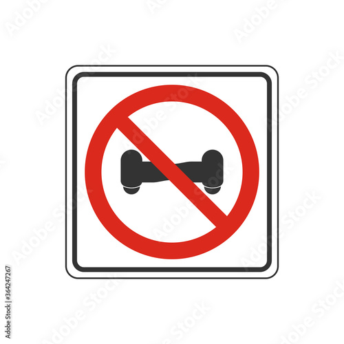 Personal mobility devices prohibited sign. No Segway symbol modern, simple, vector, icon for website design, mobile app, ui. Vector Illustration