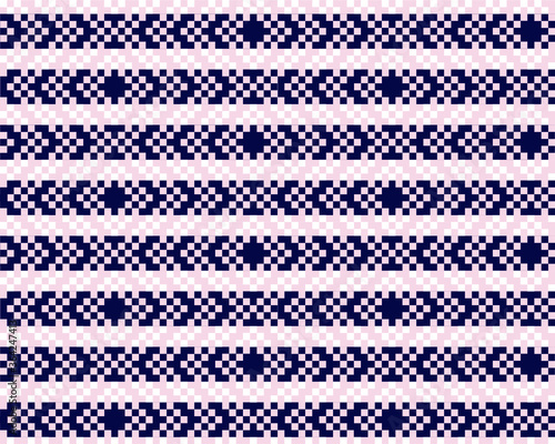 Pink Navy Christmas fair isle pattern background for fashion textiles, knitwear and graphics