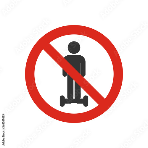 Personal mobility devices prohibited sign. No Gyroscooter symbol modern, simple, vector, icon for website design, mobile app, ui. Vector Illustration
