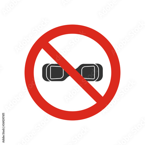Personal mobility devices prohibited sign. No Hoverboard symbol modern, simple, vector, icon for website design, mobile app, ui. Vector Illustration