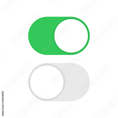 Toggle switch buttons isolated on white background. Vector illustration