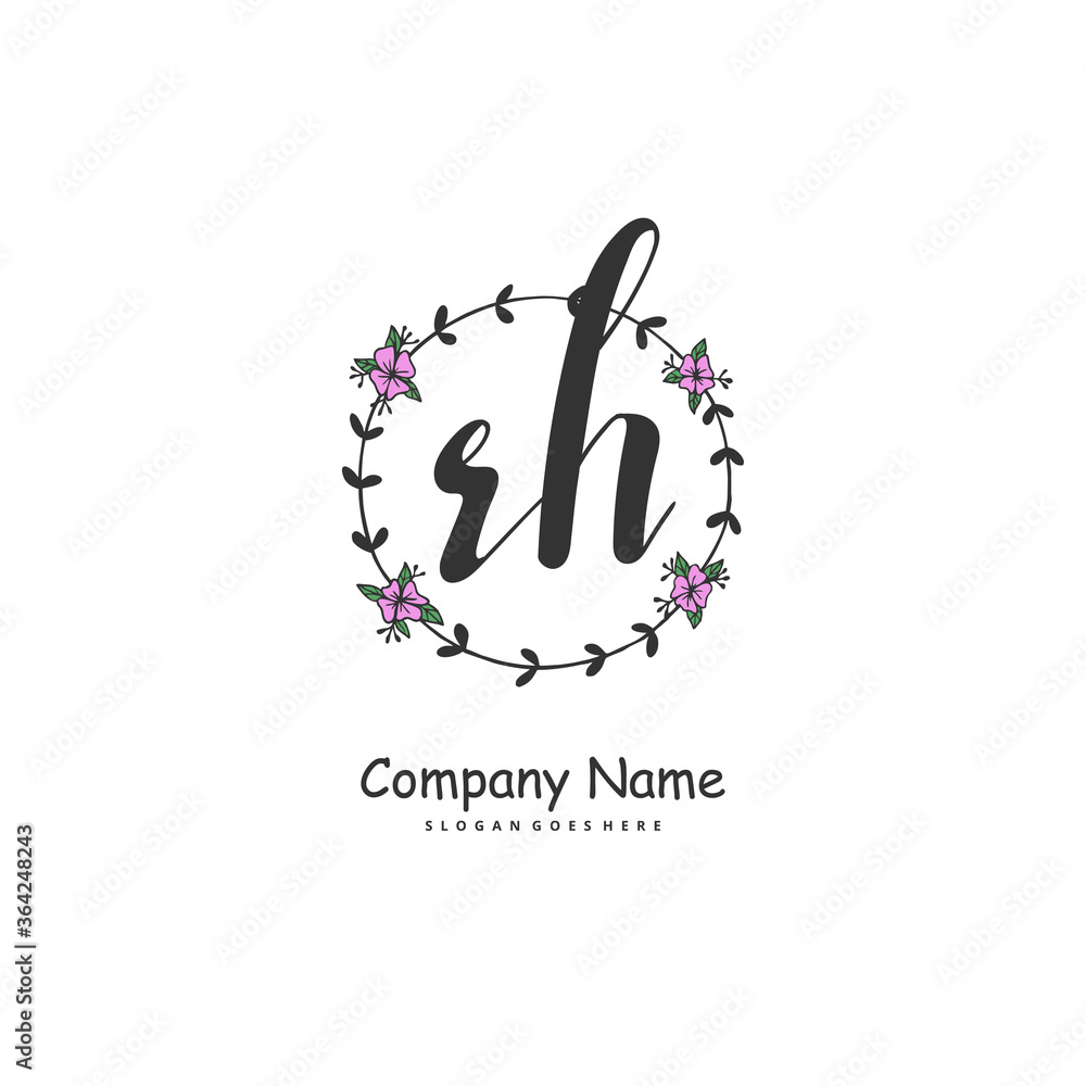 R H RH Initial handwriting and signature logo design with circle. Beautiful design handwritten logo for fashion, team, wedding, luxury logo. R H RH Initial handwriting and signature logo design with circle. Beautiful design handwritten logo for fashion, team, wedding, luxury logo.