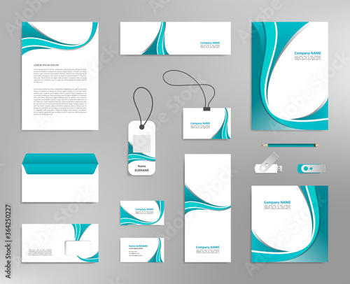 Corporate identity design template, business stationery mockup for company branding