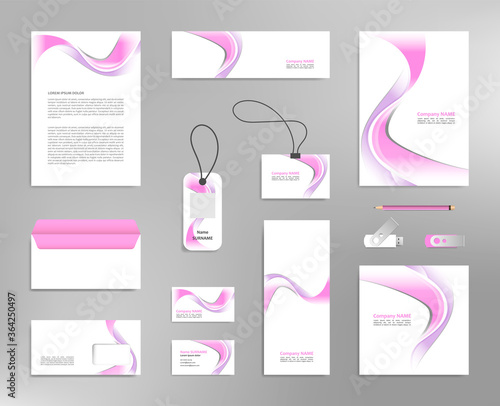 Corporate identity design template, business stationery mockup for company branding