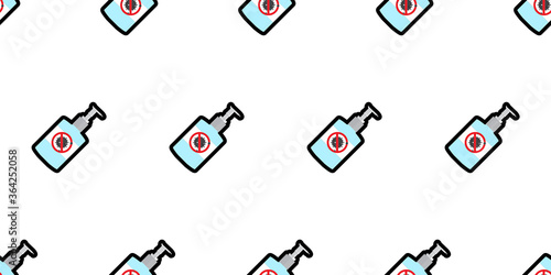 Health seamless pattern, Hand sanitizer on white wallpaper. 