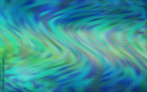 Light Blue, Green vector template with space stars. Modern abstract illustration with Big Dipper stars. Pattern for astrology websites.