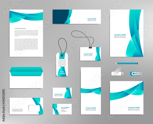 Corporate identity design template, business stationery mockup for company branding
