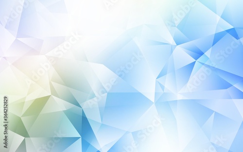 Light Blue, Green vector polygonal background. Triangular geometric sample with gradient. Triangular pattern for your design.