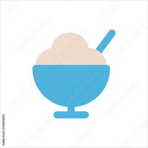 ice cream sundae icon flat vector logo design trendy