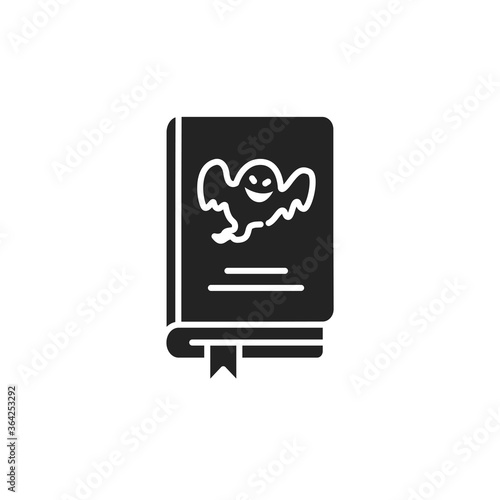 Horror book black glyph icon. A genre of speculative fiction which is intended to scare. Pictogram for web page, mobile app, promo. UI UX GUI design element