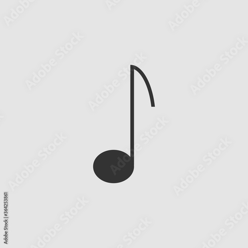 Music note icon flat