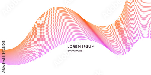 Bright poster with dynamic waves. Modern vector illustration.