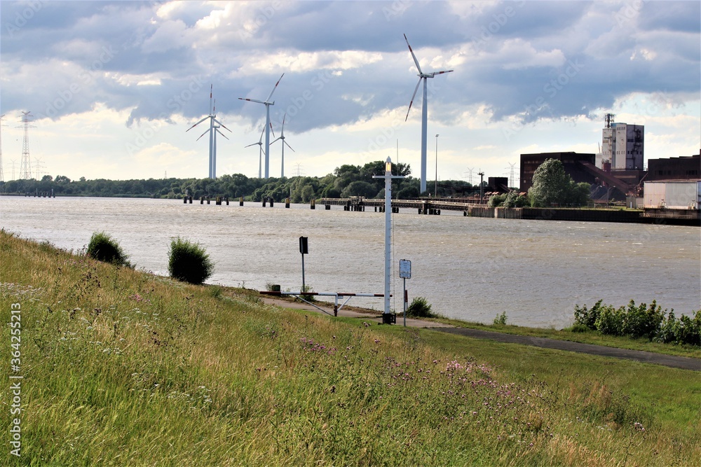 River Weser between Bremen and Bremerhafen in Germany