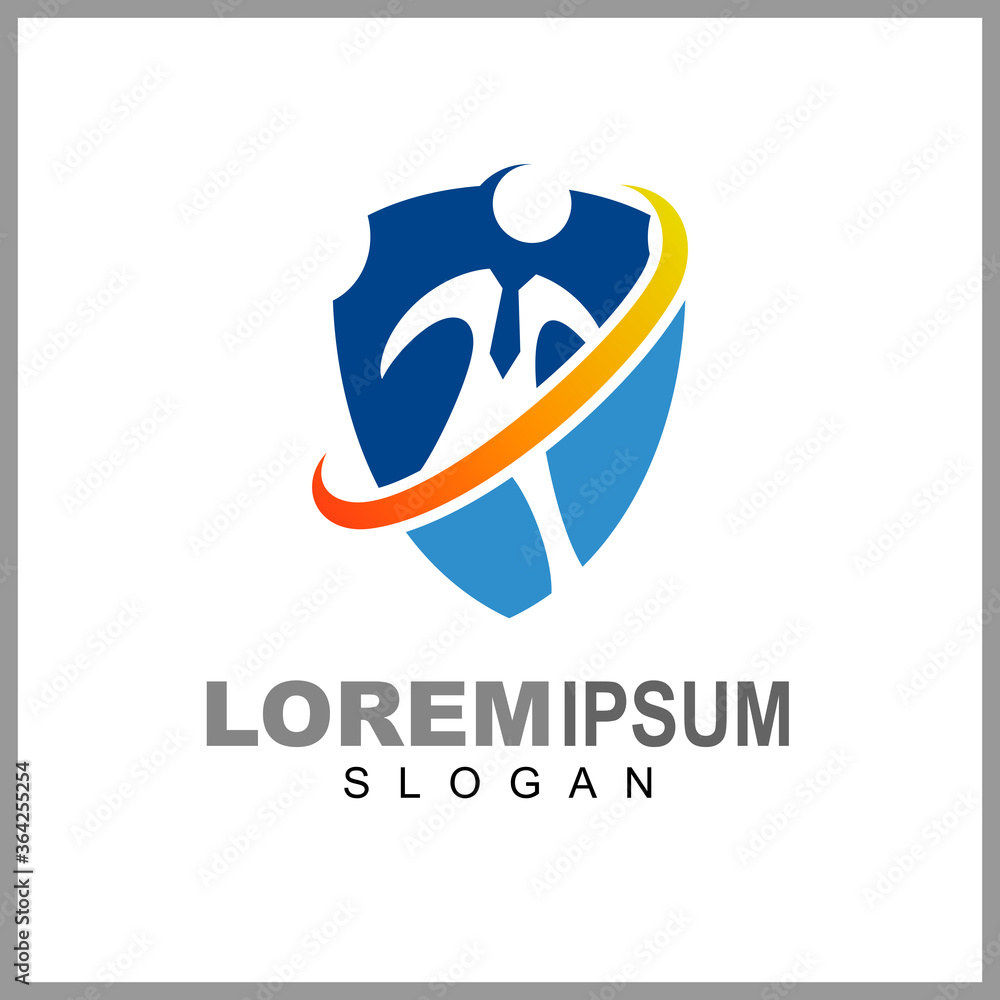 Shield logo with people, Charity icon, Security logo, Shield logo with people, Charity icon, Security logo,