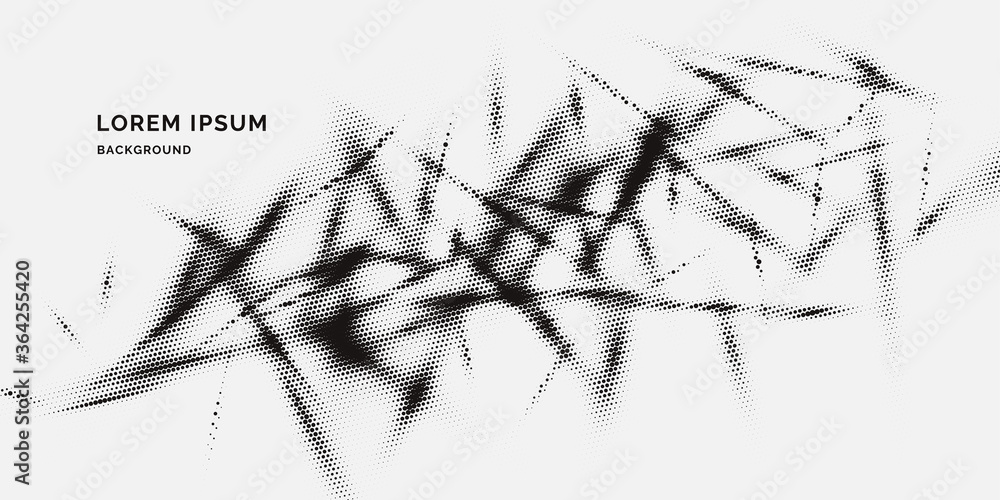 Fototapeta premium Monochrome printing raster, abstract vector halftone background.