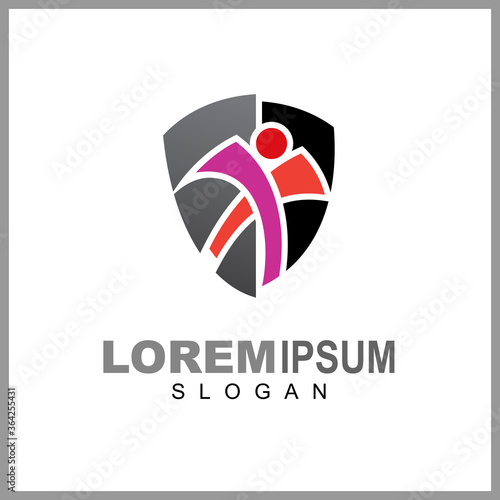 Shield logo with people, Charity icon, Security logo, Free Download Shield logo with people, Charity icon, Security logo, - GFXLoad