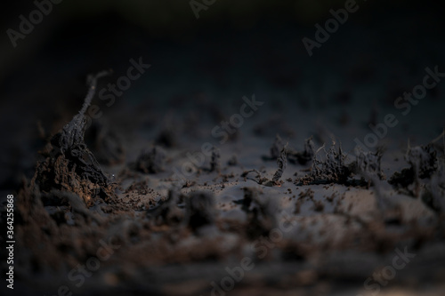 background texture of the inner wall of the oven covered with a large layer of black soot